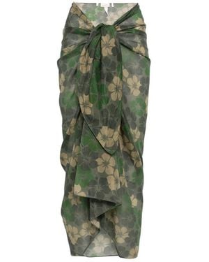 MC2 Saint Barth Hibiscus-Print Sarong - Green