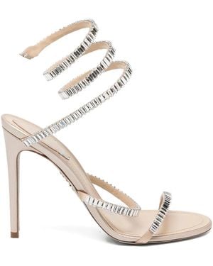 Rene Caovilla 105Mm Cleo Spark Heeled Sandals - White