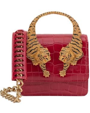 Roberto Cavalli Medium Roar Tiger-Motif Tote Bag - Red