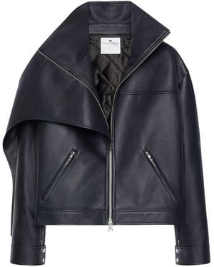 Courreges Oversized-Lederjacke - Schwarz