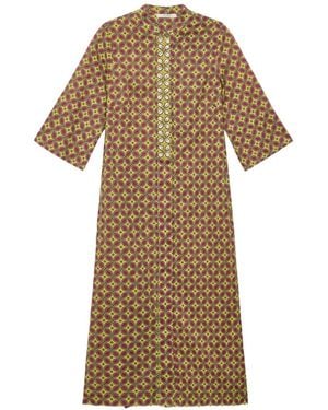 Maliparmi Guru-Collar Midi Dress - Natural