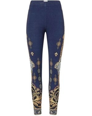 CAMILLA Imperial Gate-Print Leggings - Blue