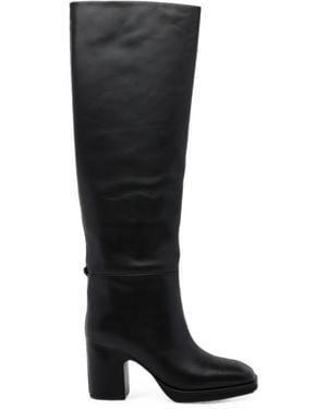 Paloma Barceló Ophelia Square-Toe Block-Heel Boots - Black