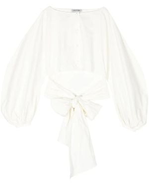Del Core Top Met Gestrikte Taille - Wit