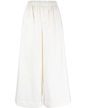 Daniela Gregis Wide-Leg Wool Trousers - White