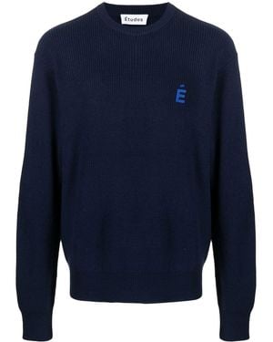 Etudes Studio Boris Pullover Mit Logo-Patch - Blau