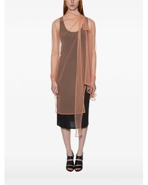 Rick Owens Stretch Tulle Coat - Natural