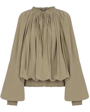 Balmain Blusa Con Maniche A Palloncino - Neutro