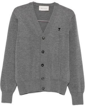 Ami Paris Ami De Coeur Cardigan - Grey