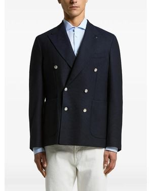Peserico Double-Breasted Blazer - Blue