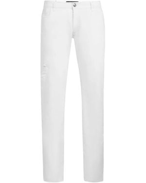 Billionaire Jean Slim À Motif Monogrammé Clouté - White