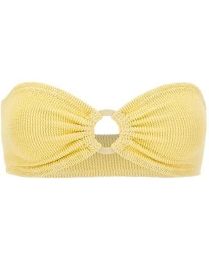 MC2 Saint Barth Yulia Ring-Detail Bikini Top - Yellow