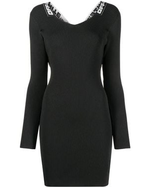 Off-White c/o Virgil Abloh Logo-Tape Ribbed Dress - Black