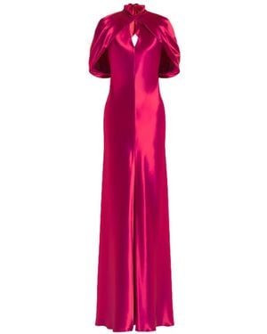 Alberta Ferretti Twisted-Detail Cutout Dress - Pink