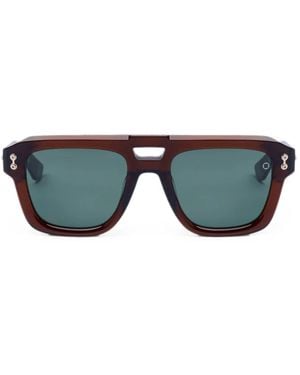 Akoni Geometric-Frame Sunglasses - Black