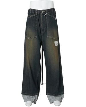 Maison Mihara Yasuhiro Pantalon En Jean À Design Superposé - Grey