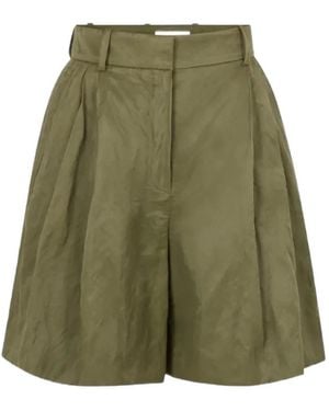 Nina Ricci Shorts Con Pieghe - Verde