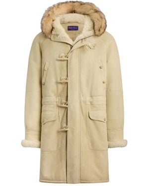 Ralph Lauren Shearling Toggle Duffle Coat - Natural