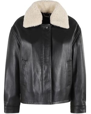 Seventy Shearling-Collar Leather Jacket - Black