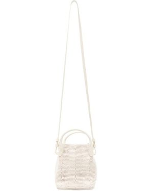 Loro Piana Micro Bale Woven Bucket Bag - White