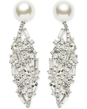 Magda Butrym Boucles D'Oreilles Pendantes Serties De Cristaux - White