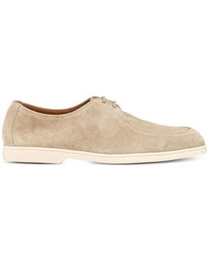 Doucal's Suede Lace-Up Derby Shoes - White