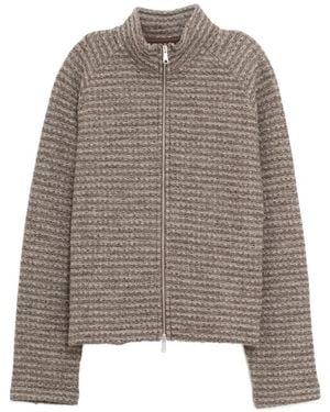 mfpen Leisure Zip-Up Jumper - Brown