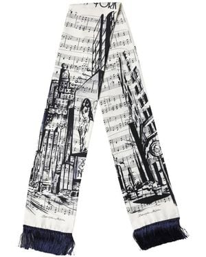 Dolce & Gabbana Schal Mit Musik-Print - Weiß