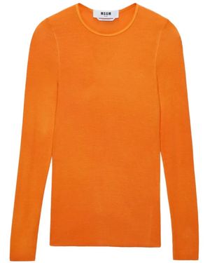 MSGM Haut À Manches Longues - Orange