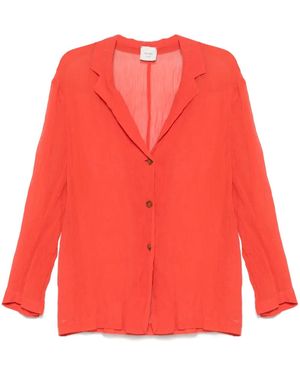 Alysi Crinkled-Effect Blazer - Red