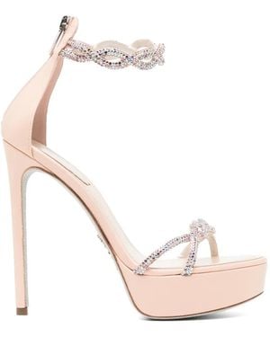 Rene Caovilla 130Mm Braid Fondant Sandals - White