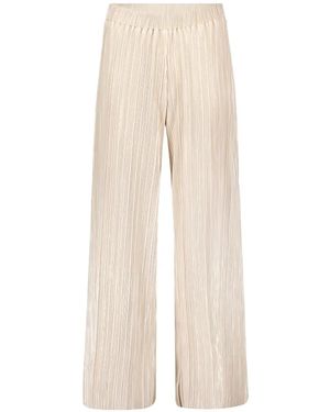 Betty Barclay Plissé-Effect Wide-Leg Cropped Trousers - White