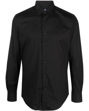 BOGGI Button-Up Cotton-Blend Shirt - Black