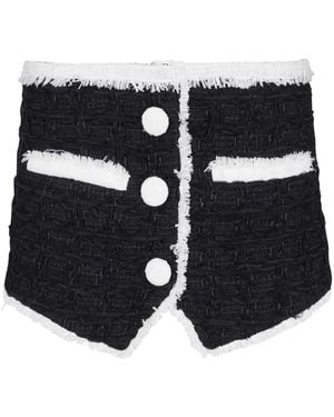 Balmain Tweed Mini Skirt - Black