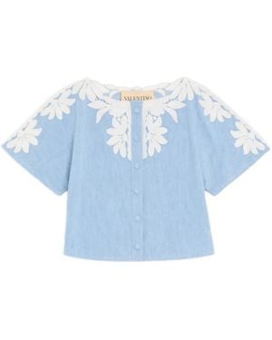 Valentino Garavani Light Embroidered Denim Shirt - Blue