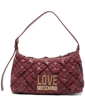 Love Moschino Sac Porté Épaule Matelassé À Plaque Logo - Purple