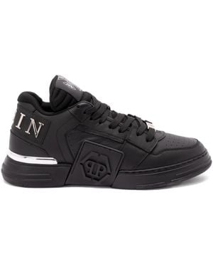 Philipp Plein Leather Sneakers - Black