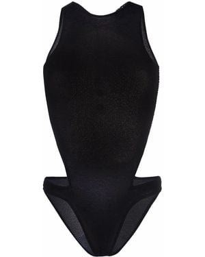ROTATE BIRGER CHRISTENSEN Molly Semi-Sheer Bodysuit - Blue
