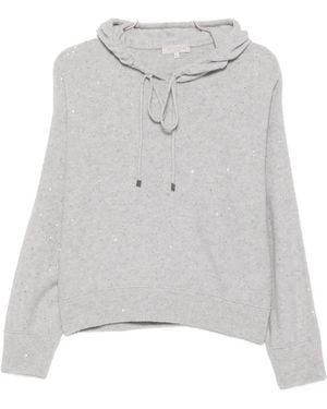 Antonelli Sequin-Embellished Drawstring Hoodie - White