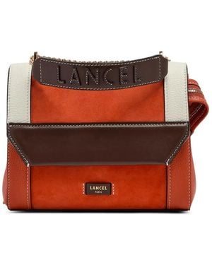 Lancel Ninon Logo Handle Flap Tote Bag - Red