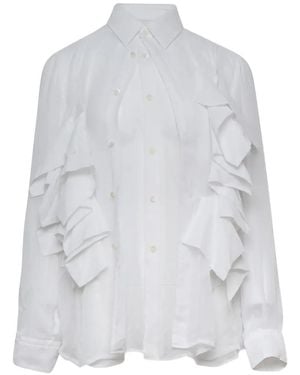 Comme des Garçons Ruffled Long-Sleeve Shirt - White