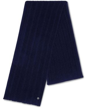 Versace Medusa Ribbed-Knit Scarf - Blue