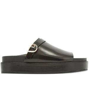 Ancient Greek Sandals Arachova Buckle Sandals - Black