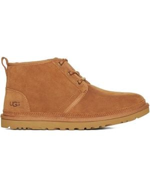 UGG Neumel Suede Leather Lace-Up Boots - Brown