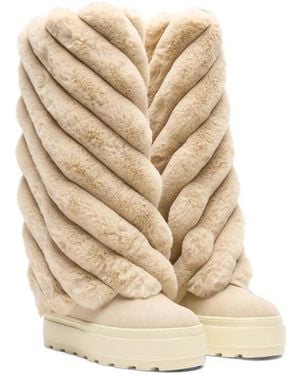 Casadei Eureka Faux-Fur Boots - Natural