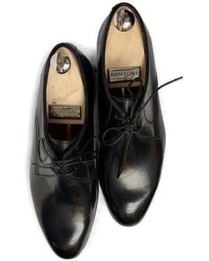 Bontoni Carnera Leather Derby Shoes - Black