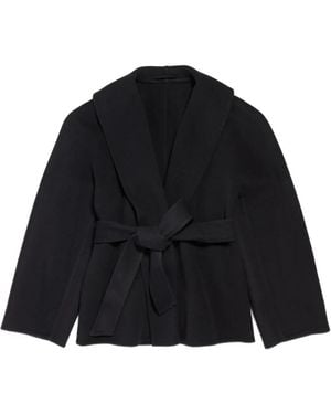 Balenciaga Belted Wrapped Jacket - Black
