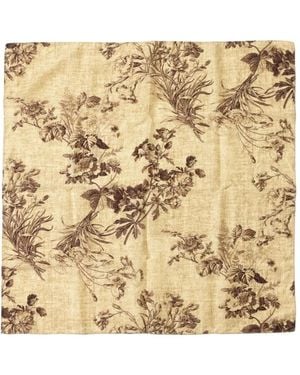 CALMLENCE Floral-Print Silk-Blend Scarf - Metallic