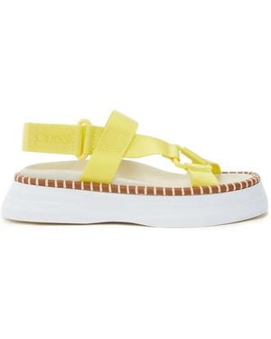 Odissi Kim Open-Toe Straps Sandals - Yellow