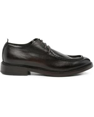 F.LLI RENNELLA Lace-Up Leather Loafers - Black